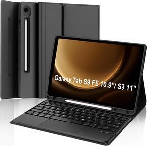 Touchpad Keyboard Case for Samsung Galaxy Tab S9 FE 5G 10.9 Inch/Tab S9 11 Inch 2023 - Multi-Touch Trackpad, Detachable Wireless Bluetooth Touch Keyboard Smart Cover with S Pen Holder (Black)