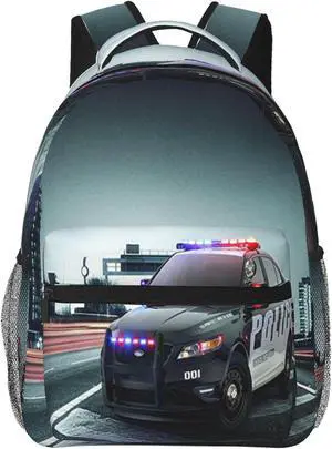 ZUIDSYI Police Backpack Travel Laptop Backpacks Police Car Ruckasck Book Bags School Bag for Boys Girls Kids Childrens Teenager Men Women