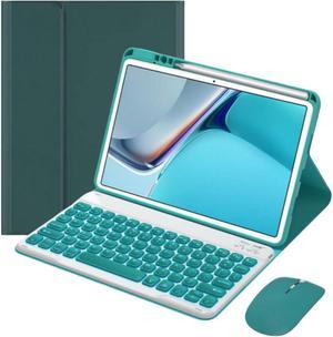 AnMengXinLing iPad 10th Generation Case with Keyboard and Mouse, Cute Candy Round Dimple Keycaps Magnetic Detachable Keyboard Case with Mouse&Pen Holder for 10.9 inch iPad10, Teal