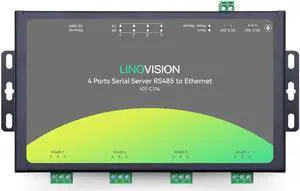 LINOVISION 4 Ports RS485 to Ethernet Converter, Modbus Gateway, Modbus RTU/TCP Conversion, Edge Computing, 4-Port Serial Device Server, RS485 to TCP/IP Convertor, Processor Upgraded