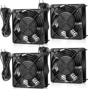 Glooglitter 4 Pack 120V AC Fans Muffin Fan 120mm Waterproof18W 2850RPM 90CFM Life 50000 Hours Small Cooling Ventilation Exhaust Projects
