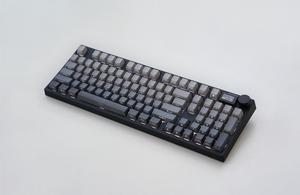 NJ98 Wireless Custom Mechanical Keyboard with Screen Knob 96% Hot Swappable RGB Keyboard Mac Windows (Dark, Steel Plate - Box Taro Ice Cream Pro)