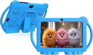 Kids Tablet 7 inch for Boys, Android 12 Tablets for Kids, 4GB RAM 32GB ROM Toddler Tablet, WIFI Bluetooth, Safety Eye IPS Screen, Parental Control, Dual Camera Shockproof Case for Educational, Games.