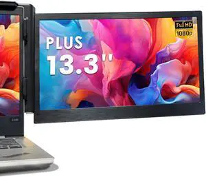 Teamgee P1 Plus Laptop Screen Extender 13.3" FHD 1080P IPS Display,Dual USB & HDMI Portable Monitor, Plug-and-Play Compatible with Mac/Windows/Android, Fits 13-17" Laptops