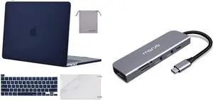 MOSISO Plastic Hard Shell Case & Keyboard Cover & Screen Protector & Storage Bag Compatible with MacBook Pro 16 USB-C Hub 6in1 Type-C Multiport Adapter