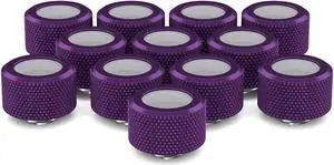 PrimoChill 16mm OD Rigid SX Fitting - 12 Pack - Candy Purple