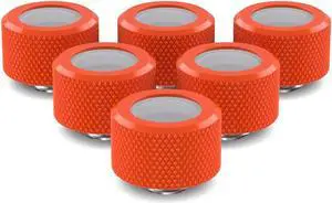 PrimoChill 16mm OD Rigid SX Fitting - 6 Pack - UV Orange PrimoChill 16mm OD Rigid SX Fitting - 6 Pack - UV Orange
