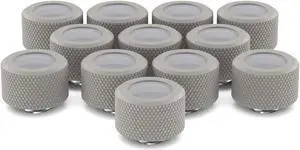 PrimoChill 16mm OD Rigid SX Fitting - 12 Pack - TX Matte Silver