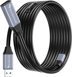 BlueRigger USB 3.0 Extension Cable (50FT, Active, 5 Gbps, In-Wall CL3 Rated, Type A Male to Female Adapter Cord) - Long USB Repeater Extender for VR Headset, Printer, Hard Drive, Keyboard, Mouse, Xbox