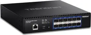 TRENDnet 12-Port 10G Layer 2 Managed SFP+ Switch, TL2-F7120, 12 x 10G SFP+ Ports, 240Gbps, Ethernet Splitter, NDAA & TAA Compliant, Lifetime Protection, Black