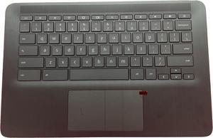 LTPRPTS Replacement Laptop Upper Case Palmrest Backlit Keyboard Touchpad Assembly Part for HP Chromebook 14 G6 CB14 G6 L90460-001 Black