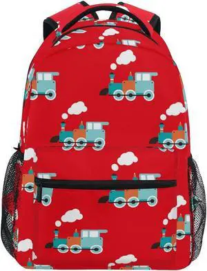 Fisyme Retro Train Backpack Laptop Bag Daypack Travel Hiking School Backpacks for Men Women Kids Girls Boys