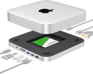 Mac Mini Docking Station, USB C hub 5Gbps, HDMI 4K@60hz, SD/TF Card Reader, 2.5 inch HDD SATA Port, Compatible with Mac Mini 2018/2020