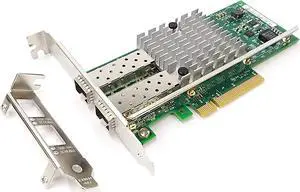 HINYSENO Dual Port 10GbE SFP+ Fiber Optic PCI-Express x 8 NICs Gigabit Ethernet Server Adapter 2 Port Network Interface Controller Card for 82599ES Chipset, Compare to Intel X520-DA2