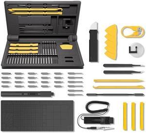 HOTO Electric Precision Screwdriver Set, 48 in 1 Electronics Tool Kit, Magnetic Bits & Box, LED Light & 2 Torque Settings, Mini Screwdriver Set for Eyeglasses, Watches, Phones, Laptops, Cameras Repair