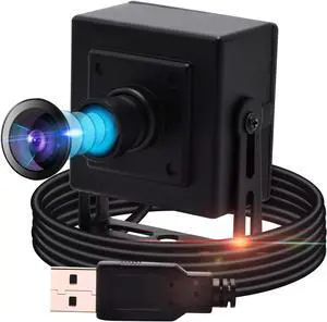 IEights 13mp Wide Angle USB Camera with Microphone for Computer 100degree No Distortion Lens Webcam Mini UVC USB2.0 PC Camera Industrial Video Audio USB with Camera for Raspberry Pi Laptop Android