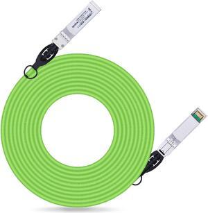 Colored 10G SFP+ Twinax Cable, Direct Attach Copper(DAC) Passive Cable, 7m (22.97ft) in Green, for Cisco SFP-H10GB-CU7M, Meraki, Ubiquit, Mikrotik, Intel, Fortinet, Netgear and More