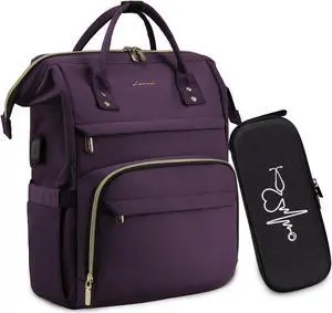 LOVEVOOK Travel Laptop Backpack, Water Resistant Nurse Backpack with Stethoscope Case, Durable Anti Theft College Computer Bag for Men & Women Fits 15.6