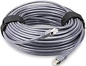 LULOSK Outdoor Ethernet Solid Shielded Cat6 Cable, Waterproof Buried-able UV Resistant-RJ45 Plug Connector (300 ft)
