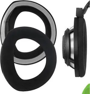 Geekria Comfort Velour Replacement Ear Pads Compatible with Sennheiser HD800 Headphones, Repair Parts (Black)