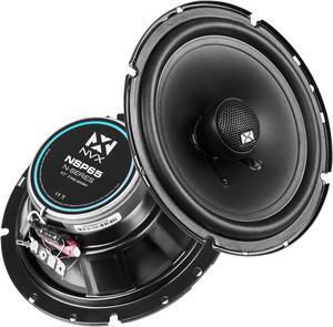 NVX(r) NSP65 6.5" Car Speakers, 540W Max, 180W RMS, 2-Way Coaxial w/Silk Dome Tweeters & Built-in X-Overs, Easy to Install in Cars/Trucks/Doors (Pair)