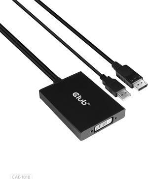 Club 3D CAC-1010 DisplayPort to DVI Dual-Link DVI-D Active Adapter for Your Monitor/Display - USB A Powered - 2560x1600 Resolution HDCP Supported NOT for Apple Cinema Monitors, Black