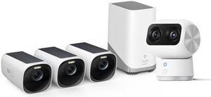 eufy Security eufyCam S330(eufyCam 3) 3-Cam Kit, Security Camera Outdoor Wireless+eufy Security Indoor Cam S350, Dual Cameras, 4K UHD Resolution Security Camera with 8x Zoom and 360deg PTZ