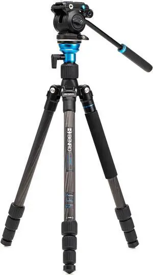 Benro Aero 2 PRO Carbon Fiber Travel Video Tripod, Twist Leg Locks, Leveling Column and S2PRO Video Head (C1683TS2PRO)
