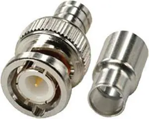 100 Pack Lot - RG59 2pc Coax Coaxial BNC Crimp On Male Connector Plug Ends CCTV