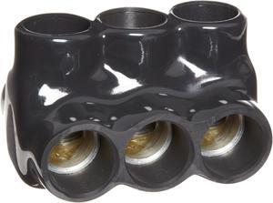 Morris Products 97663 Multi-Cable Connector, Insulated, Dual Entry, Black, 3 Ports, 600-4 Wire Range, 5/16" Allen Hex 3 Ports, 600-4 Wire Range, 5/16" Allen Hex, 1-Pack