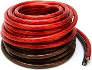 4 Gauge 25' Black and 25' Red Car Audio Power Ground Wire Cable 50' ft Total