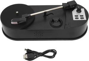Turntable to MP3 Converter, Mini Portable Turntable Record Player USB 2.0 Professional Turntable Record Player to MP3 Converter for Music Lovers Outdoor Travel, Support for LP 33/45 PRM