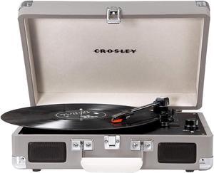 Crosley Cruiser Deluxe Vintage 3-Speed Bluetooth Suitcase Turntable (Steel Grey)