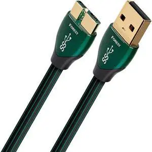 AudioQuest Forest 0.75 m Micro-USB 3.0 Cable, USB A Micro-USB B Male USB Cable  Black (0.75 m, USB A, Micro-USB B, 3.0 (3.1 Gen 1), Male/Male, Black)