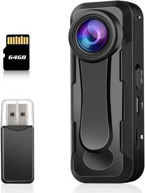 BOBLOV W1 64GB HD 1080P Body Worn Camera, Wearable Body Camera with 2 Clips, Loop Recording Video Camera, Support Time Stamp, Back Clip for Traveling, Driver, Delivery Man, Lecture Recording
