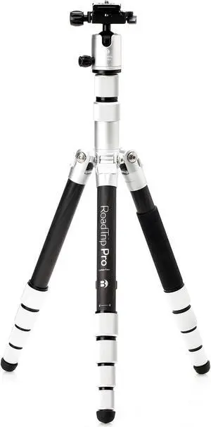 Benro MeFOTO Roadtrip PRO Travel Tripod, Ballhead and Monopod in Silver, 1 Series Carbon Fiber Legs, 4 Leg Sections, Twist Leg Locks, Carrying Case (BMRTPROCSLV)
