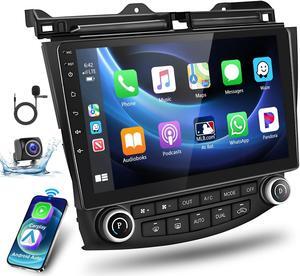Podofo 2G+64G Car Stereo for Honda Accord 7th 2003-2007 with Wireless Carplay & Android Auto, 10.1 Inch Touchscreen Car Radio with Bluetooth/GPS/WiFi/SWC/FM&RDS Radio + AHD Backup Camera + MI