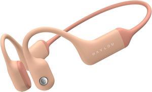 HAYLOU PurFree Bone Conduction Headphones OpenEar Bluetooth 52 Sport Headphones IP67 Waterproof Wireless Earphones for Cycling and Running  CVC Dual Microphone Noise Reduction Call Nude Pink