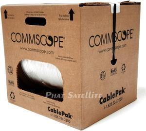 1000ft WHITE MADE IN USA COMMSCOPE F677TSVV TRI-SHIELD RG6 COAXIAL 18AWG 75 OHM SOLID CENTER CONDUCTOR FLAME RETARDANT PVC UL ETL CM CATV RATED INDOOR AUDIO/VIDEO TELECOMMUNICATION BULK COAX CABLE