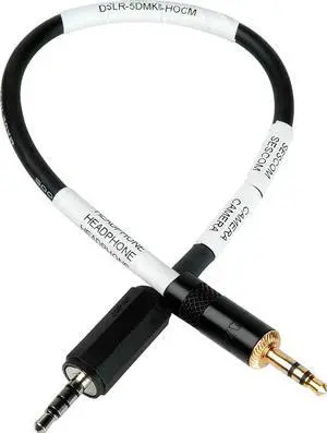 Sescom DSLR-5DMKII-HOCM 10" Canon 5D Mark II A/V Out Headphone Cable, 3.5mm TRRS/M to TRS/M