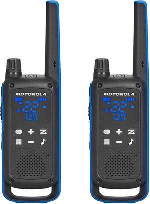 Motorola Solutions, Portable FRS, T802, Talkabout, Two-Way Radios, Emergency Preparedness, Rechargable, 22 Channel, 35 Mile, Black W/Blue, 2 Pack
