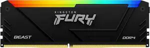 Kingston FURY Beast 16GB 3200MT/s DDR4 CL16 Desktop Memory Single Module | Intel XMP | AMD Ryzen | Plug n Play | RGB Infrared Syncing | KF432C16BB12A/16