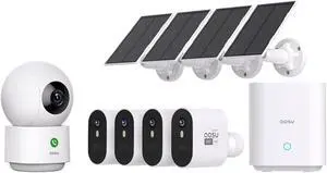 AOSU 5MP SolarCam Max System 4-Cam-Kit + 4MP Indoor Camera (Indoor Camera Doesn't Connect to Max's Homebase)