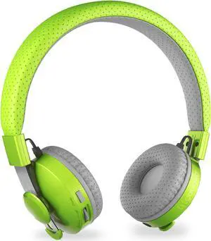 LilGadgets Untangled Pro On-Ear Wireless Kids Headphones for School, Microphone, Volume Limited, SharePort Technology, SoftTouch Padding - Green Bluetooth Headphones