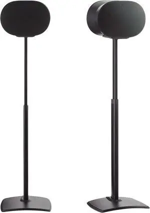 Sanus Height Adjustable Speaker Stands for Sonos Era 300 - 17" Height Adjustment Sonos Stand Includes Carpet Spikes & Rubber Pads - Easy DIY Install Comes w/All Hardware - Black Pair