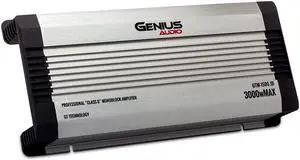 Genius Audio GTM-1500.1D Compact Full Range Powered Car Amplifier Monoblock 3000 Watts Max Class D 1 Ohm Stable with Power Protection System and Bass Boost for Speaker and Woofer Performance