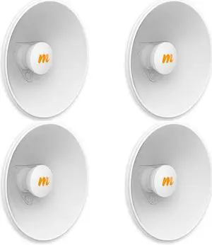Mimosa Networks N5-X20 4.9-6.4 GHz Modular Twist-on Antenna 250mm Dish for C5x only, 20 dBi gain (4-Pack)