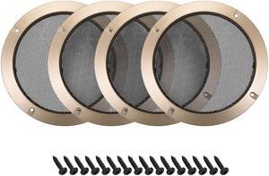uxcell 4pcs 6.5" Mounting Hole Diagonal Distance Speaker Grill Mesh Subwoofer Guard Protector Cover