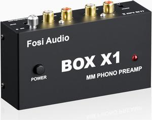 Fosi Audio BOX X1 Phono Preamp for MM Turntable Mini Stereo Audio Hi-Fi Phonograph/Record Player Preamplifier with 3.5MM Headphone and RCA Output with DC 12V Power Supply