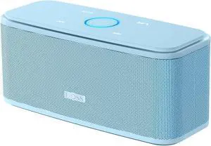 DOSS SoundBox Touch Wireless Bluetooth Speaker with 12W HD Sound and Bass, IPX5 Water-Resistant, 20H Playtime, Handsfree, Portable for Office, Home, Outdoor, Travel- Light Blue